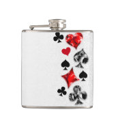 トランプのポーカー選手ギャンブラー遊のカードがラスベガスに似合う フラスク (正面)