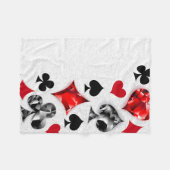 トランプのポーカー選手ギャンブラー遊のカードがラスベガスに似合う フリースブランケット (正面(横))