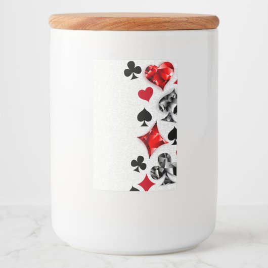 トランプのポーカー選手ギャンブラー遊のカードがラスベガスに似合う フードラベル (正面)