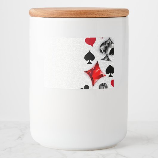 トランプのポーカー選手ギャンブラー遊のカードがラスベガスに似合う フードラベル (正面)