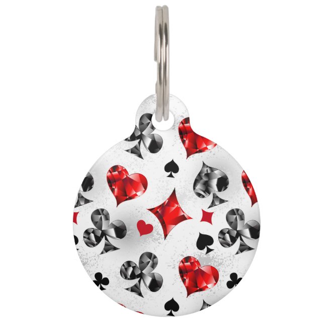 トランプのポーカー選手ギャンブラー遊のカードがラスベガスに似合う ペット　ネームタグ (正面)