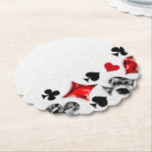 トランプのポーカー選手ギャンブラー遊のカードがラスベガスに似合う ペーパーコースター (アングル)