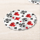 トランプのポーカー選手ギャンブラー遊のカードがラスベガスに似合う ペーパーコースター (アングル)