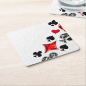 トランプのポーカー選手ギャンブラー遊のカードがラスベガスに似合う ペーパーコースター (アングル)