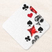 トランプのポーカー選手ギャンブラー遊のカードがラスベガスに似合う ペーパーコースター (正面)