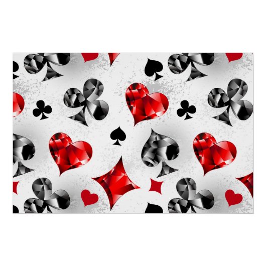 トランプのポーカー選手ギャンブラー遊のカードがラスベガスに似合う ポスター (正面)