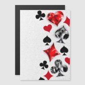 トランプのポーカー選手ギャンブラー遊のカードがラスベガスに似合う マグネット招待状 (正面/裏面)