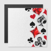 トランプのポーカー選手ギャンブラー遊のカードがラスベガスに似合う マグネット招待状 (正面/裏面)