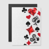 トランプのポーカー選手ギャンブラー遊のカードがラスベガスに似合う マグネット招待状 (正面/裏面)