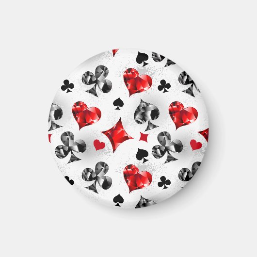 トランプのポーカー選手ギャンブラー遊のカードがラスベガスに似合う マグネット (正面)