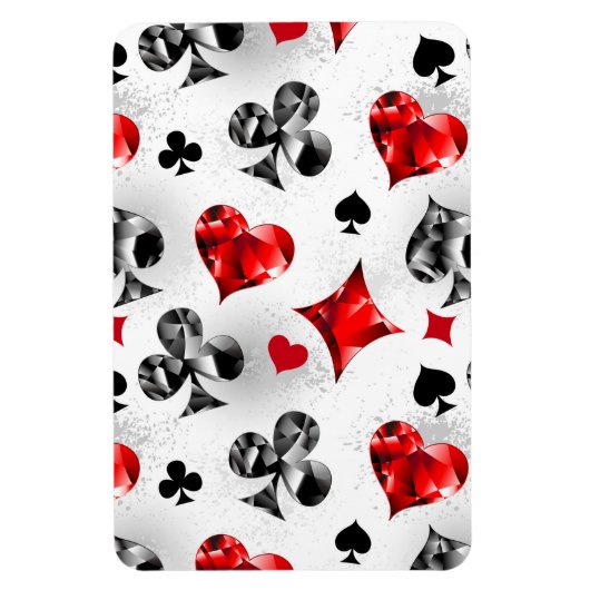 トランプのポーカー選手ギャンブラー遊のカードがラスベガスに似合う マグネット (縦)