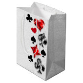 トランプのポーカー選手ギャンブラー遊のカードがラスベガスに似合う ミディアムペーパーバッグ (裏面アングル)
