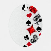 トランプのポーカー選手ギャンブラー遊のカードがラスベガスに似合う メタルオーナメント (裏面)