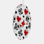 トランプのポーカー選手ギャンブラー遊のカードがラスベガスに似合う メタルオーナメント (正面右)