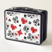 トランプのポーカー選手ギャンブラー遊のカードがラスベガスに似合う メタルランチボックス (裏面)