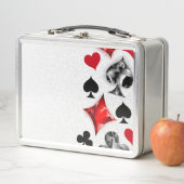 トランプのポーカー選手ギャンブラー遊のカードがラスベガスに似合う メタルランチボックス (インサイチュ)