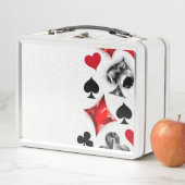 トランプのポーカー選手ギャンブラー遊のカードがラスベガスに似合う メタルランチボックス (インサイチュ)