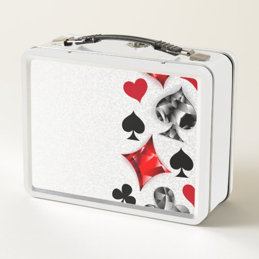 トランプのポーカー選手ギャンブラー遊のカードがラスベガスに似合う メタルランチボックス (裏面)