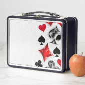 トランプのポーカー選手ギャンブラー遊のカードがラスベガスに似合う メタルランチボックス (インサイチュ)