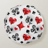 トランプのポーカー選手ギャンブラー遊のカードがラスベガスに似合う ラウンドクッション (裏面)