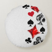 トランプのポーカー選手ギャンブラー遊のカードがラスベガスに似合う ラウンドクッション (裏面)