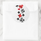 トランプのポーカー選手ギャンブラー遊のカードがラスベガスに似合う ラウンドシール (バッグ)