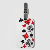 トランプのポーカー選手ギャンブラー遊のカードがラスベガスに似合う ラゲッジタグ (正面縦)