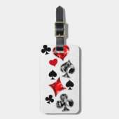 トランプのポーカー選手ギャンブラー遊のカードがラスベガスに似合う ラゲッジタグ (正面縦)