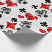 トランプのポーカー選手ギャンブラー遊のカードがラスベガスに似合う ラッピングペーパー (角)