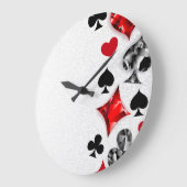 トランプのポーカー選手ギャンブラー遊のカードがラスベガスに似合う ラージ壁時計 (傾斜)