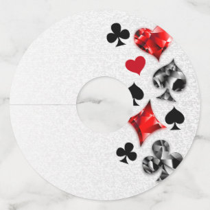 トランプのポーカー選手ギャンブラー遊のカードがラスベガスに似合う ワイングラスタグ