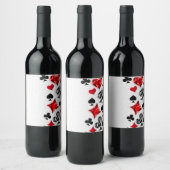 トランプのポーカー選手ギャンブラー遊のカードがラスベガスに似合う ワインラベル (ボトル)