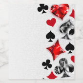 トランプのポーカー選手ギャンブラー遊のカードがラスベガスに似合う ワインラベル (シングルラベル)