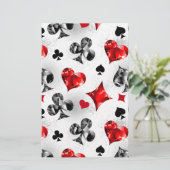 トランプのポーカー選手ギャンブラー遊のカードがラスベガスに似合う 便箋 (スタンド正面)