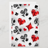 トランプのポーカー選手ギャンブラー遊のカードがラスベガスに似合う 便箋 (正面/裏面)
