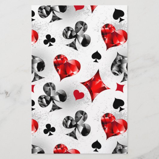 トランプのポーカー選手ギャンブラー遊のカードがラスベガスに似合う 便箋 (正面)