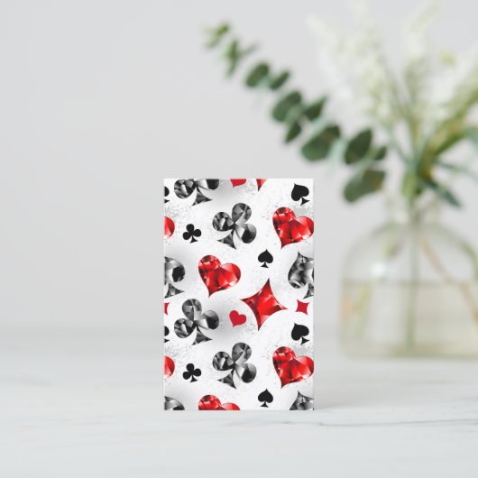 トランプのポーカー選手ギャンブラー遊のカードがラスベガスに似合う 名刺 (スタンド正面)