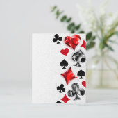 トランプのポーカー選手ギャンブラー遊のカードがラスベガスに似合う 招待状 (スタンド正面)