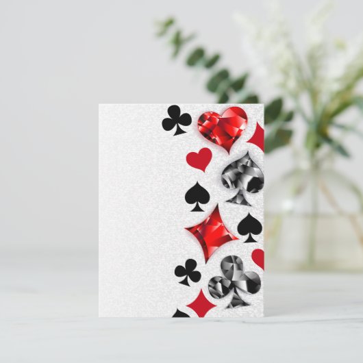 トランプのポーカー選手ギャンブラー遊のカードがラスベガスに似合う 招待状 (スタンド正面)