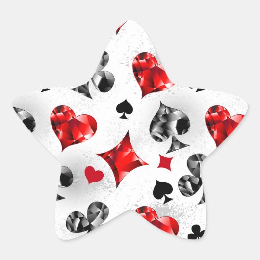 トランプのポーカー選手ギャンブラー遊のカードがラスベガスに似合う 星シール (正面)