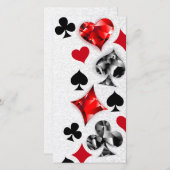 トランプのポーカー選手ギャンブラー遊のカードがラスベガスに似合う 案内状 (正面/裏面)