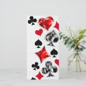 トランプのポーカー選手ギャンブラー遊のカードがラスベガスに似合う 案内状 (スタンド正面)