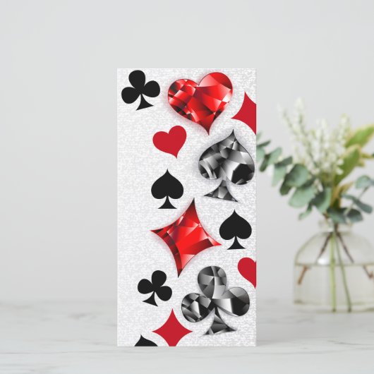 トランプのポーカー選手ギャンブラー遊のカードがラスベガスに似合う 案内状 (スタンド正面)