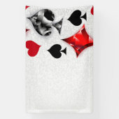 トランプのポーカー選手ギャンブラー遊のカードがラスベガスに似合う 横断幕 (縦)