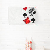 トランプのポーカー選手ギャンブラー遊のカードがラスベガスに似合う 横断幕 (インサイチュ)