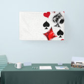 トランプのポーカー選手ギャンブラー遊のカードがラスベガスに似合う 横断幕 (トレードショー)