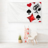 トランプのポーカー選手ギャンブラー遊のカードがラスベガスに似合う 横断幕 (インサイチュ)