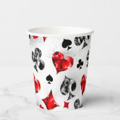 トランプのポーカー選手ギャンブラー遊のカードがラスベガスに似合う 紙コップ (裏面)