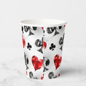 トランプのポーカー選手ギャンブラー遊のカードがラスベガスに似合う 紙コップ (右)