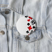 トランプのポーカー選手ギャンブラー遊のカードがラスベガスに似合う 缶バッジ (インサイチュ)